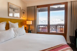 Privilege-Zimmer in Val Thorens (27m2) für 4 Personen mit Blick auf die Pisten.