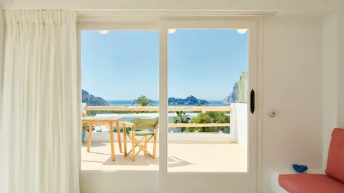 Large terrace of the Es Vedrà Suite at Hotel Petunia Ibiza
