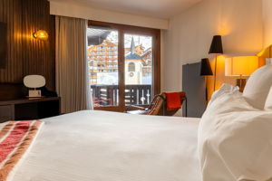 Doppelzimmer in Val Thorens mit Blick auf das Dorf