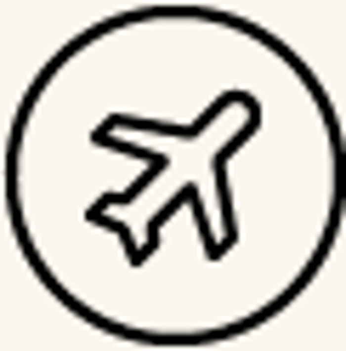 Une icône « AVION » est élégamment affichée en noir sur un fond blanc.