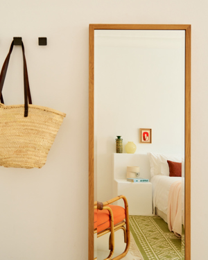 Light-filled bedroom of the suite in Ibiza
