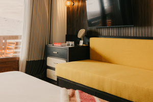Zusätzlicher Schlafplatz mit Schlafsofa im Zimmer in Val Thorens.