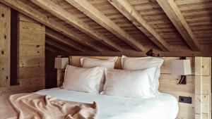 A clicked photo shows a cozy bed accompanied by four soft, comfortable pillows.